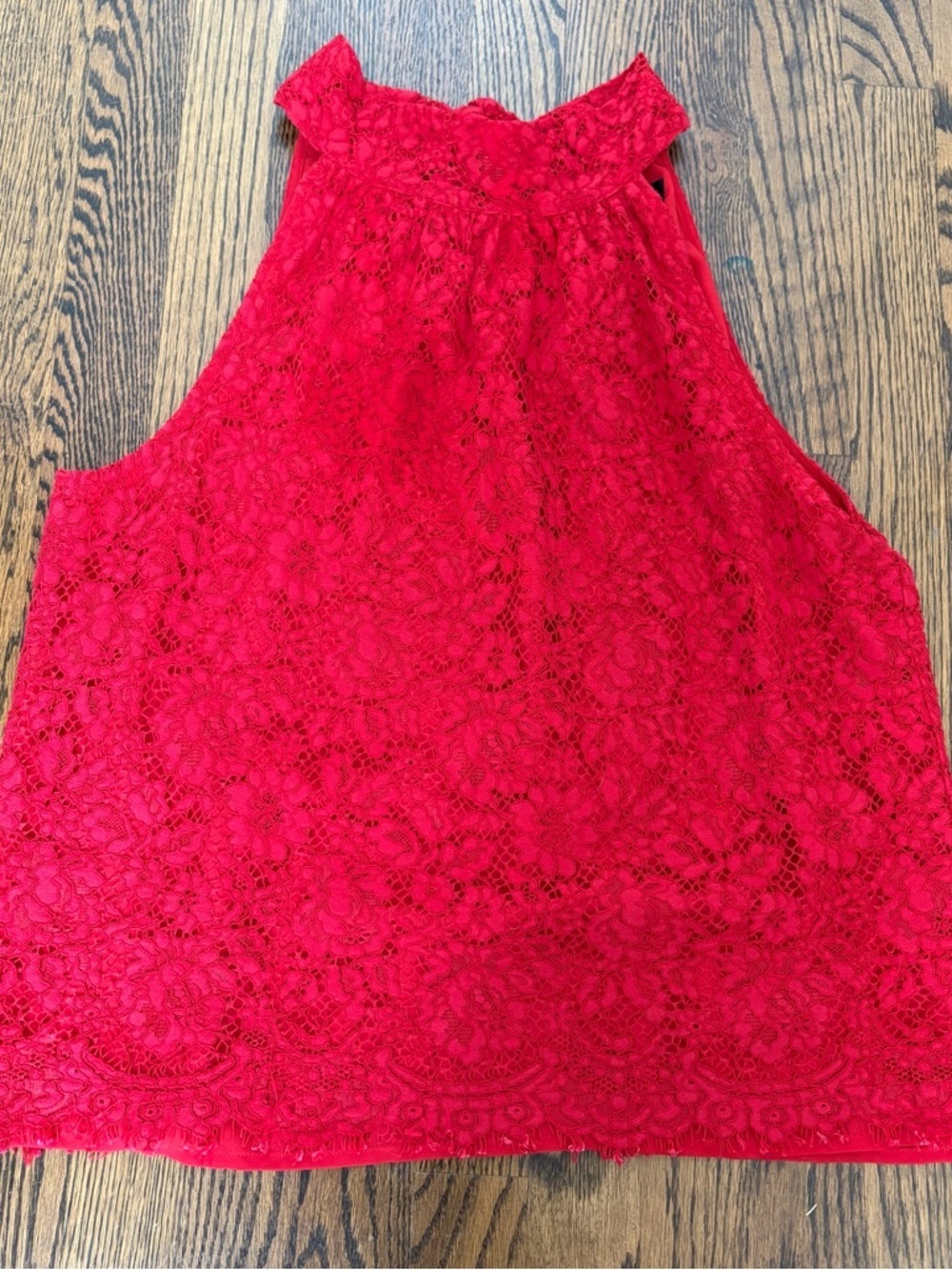 J. Crew Red Lace Sleeveless Top M - Picture 5 of 8